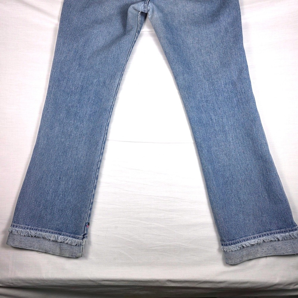 Vtg Floral Jeans Womens 10 Embroidered Frayed Hem Denim 2000s Boho Cottagecore - Picture 9 of 16